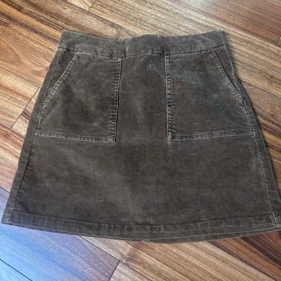 Prince & Fox Corduroy Mini Skirt Brown‎ A-Line Pockets Casual Women's Size 2 - Picture 1 of 6